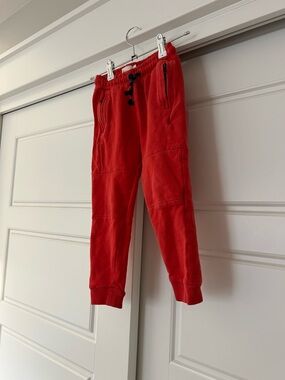Boden Kids Red Fleece Jogger Pants - Cozy Pull-On Bottoms